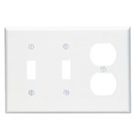 LEVITON Wallplates 3 Gang 2 Tgl 1 Recep Wlplt Mid Iv PJ21-I